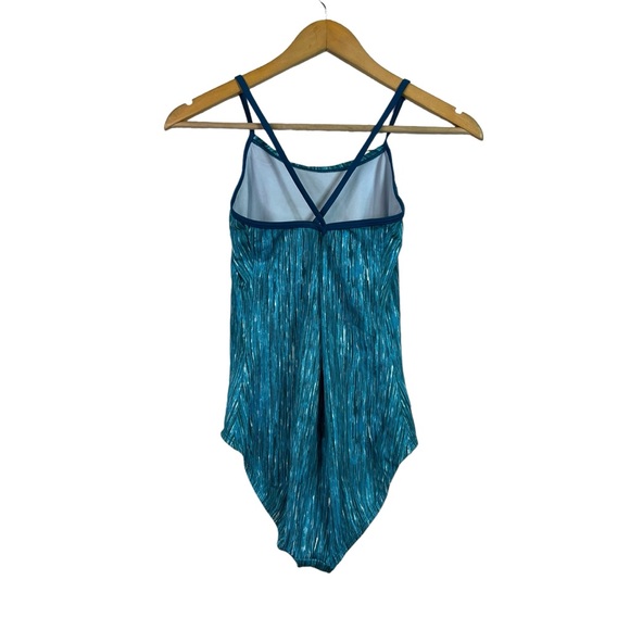 Nike Girls Rush Heather Blue Cross-back One Piece Swimsuit Size L (12-13) - Picture 3 of 12